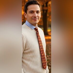 Ermenegido Zegna Men’s Floral Silk Necktie Rust